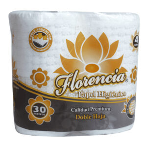 PAPEL HIGIÉNICO 4 ROLLOS FLORENCIA 400 HOJAS DOBLES SUAVE