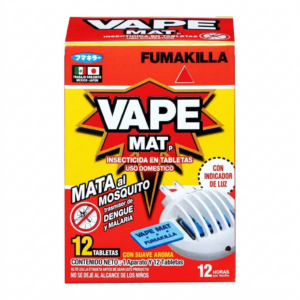 INSECTICIDA VAPE MAT EN TABLETAS 1 PAQUETE CON 12 PZAS + 1 APARATO